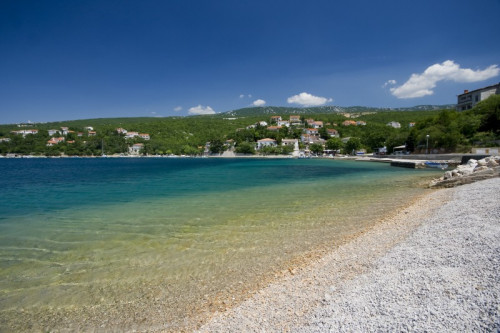 The remains of the waterfront in cove Perčin